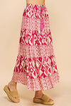 Val Geo Print Tiered Maxi Skirt