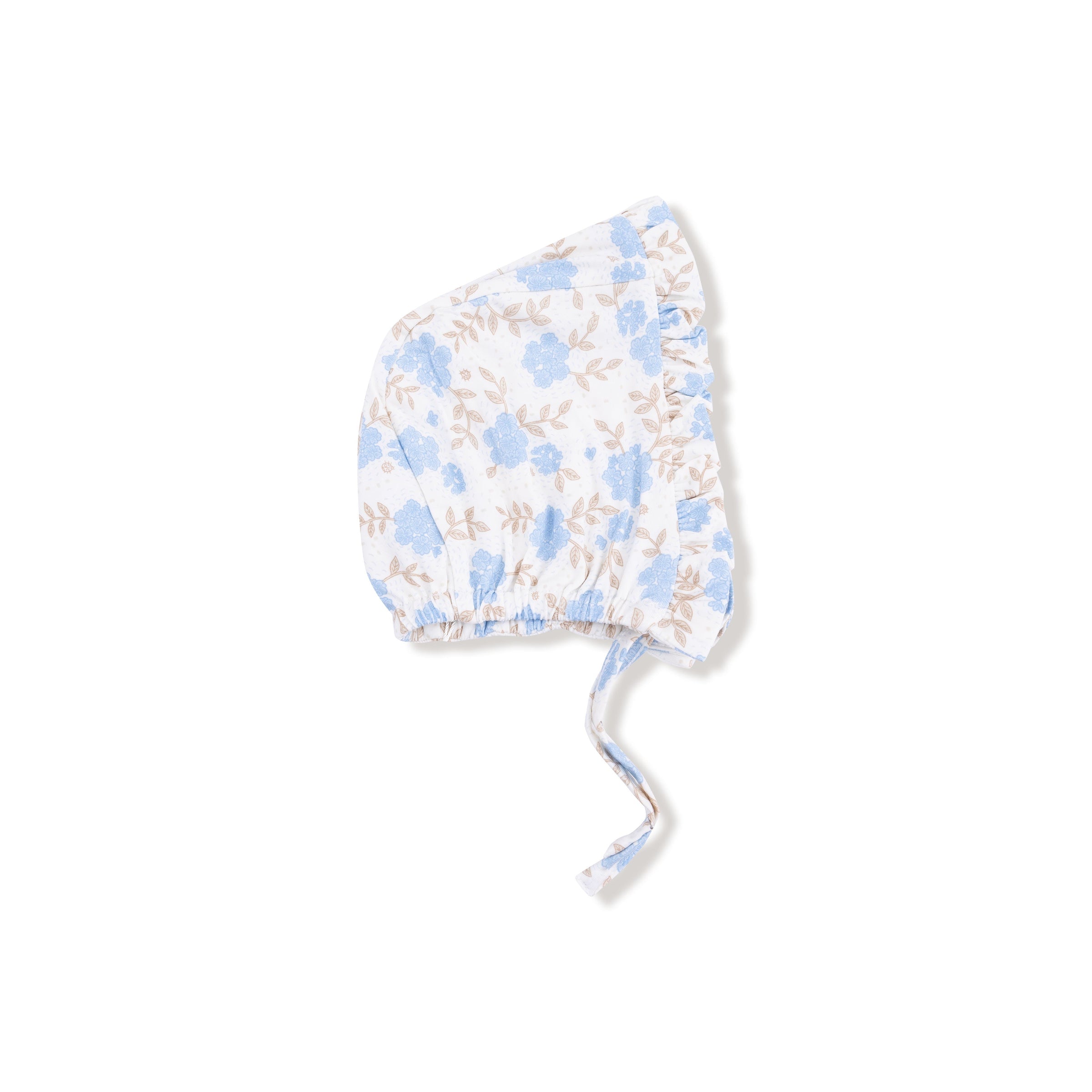 Baby Blue Floral - Ruffle Bonnet