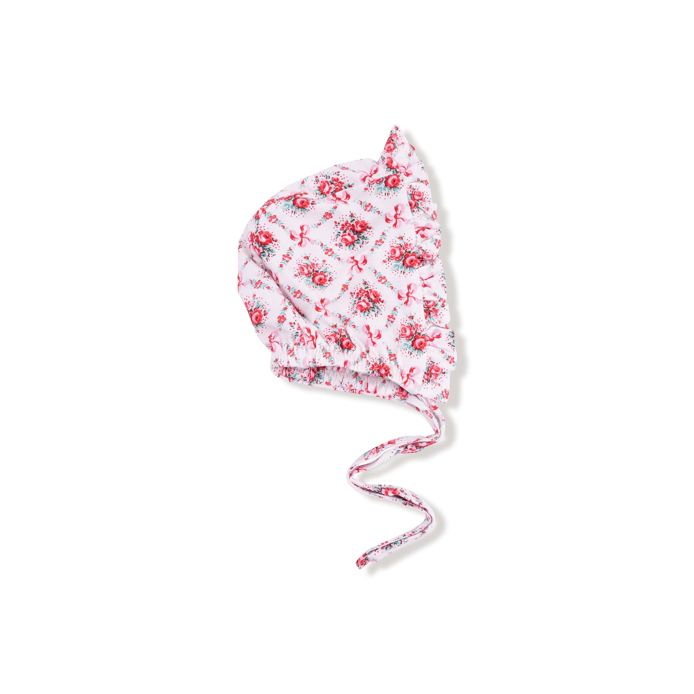 Rose Bow Lattice - Ruffle Bonnet