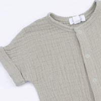 Solid Muslin Desert Green - Dolman Henley Shortall