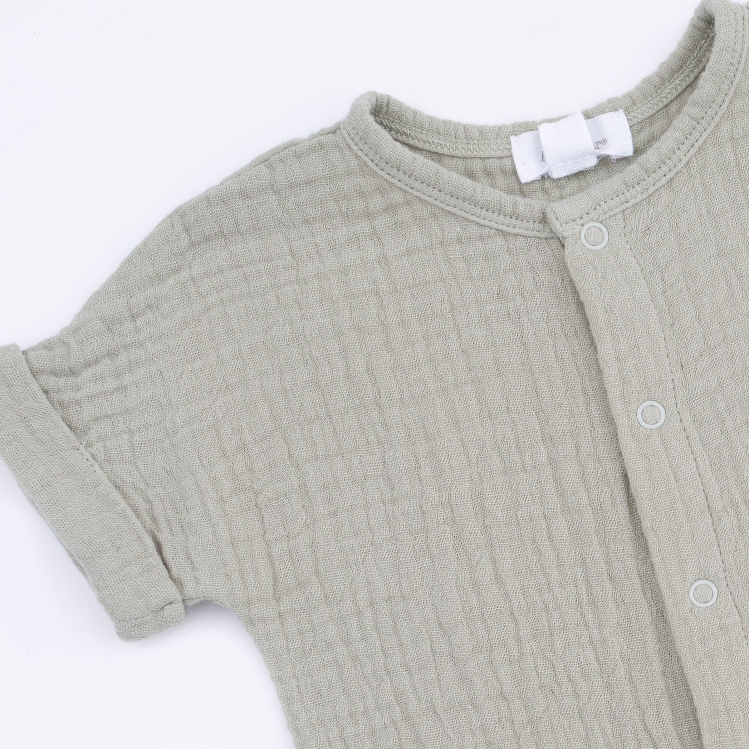 Solid Muslin Desert Green - Dolman Henley Shortall