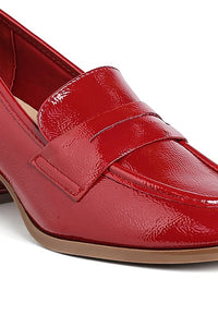 Umdoni Penny Strap Block Heel Loafers