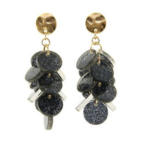 Glitter Resin Cylinder Drop Earrings