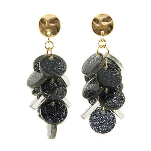 Glitter Resin Cylinder Drop Earrings