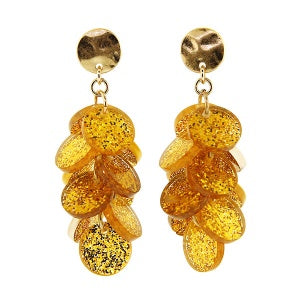 Glitter Resin Cylinder Drop Earrings