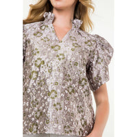 Phoebe - Ruched  Sleeve Textured Top