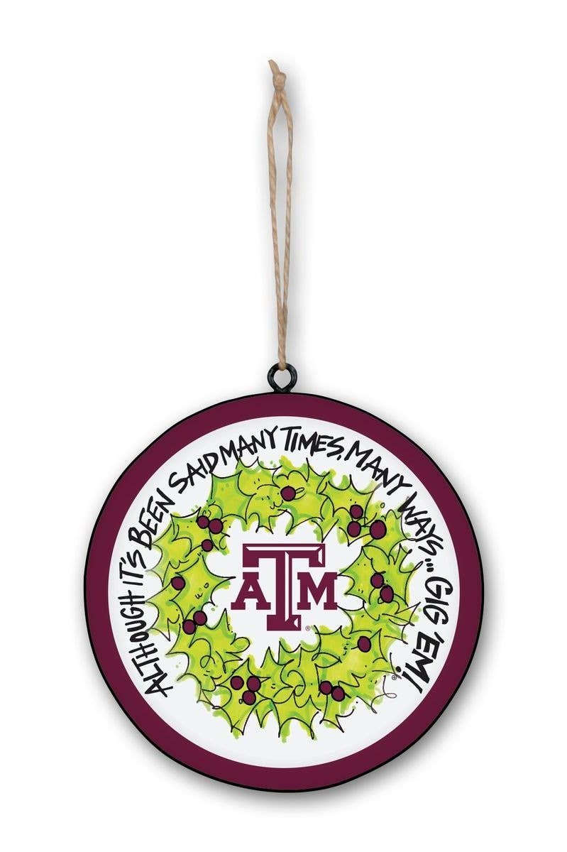 Texas A & M Metal Ornament