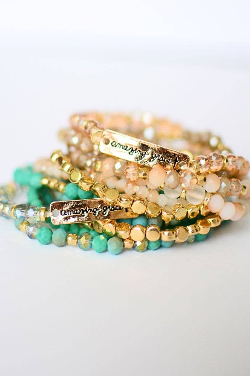 Amazing Grace Beaded Bracelet Stack