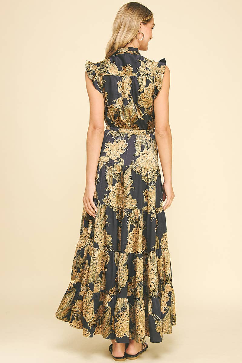 Roxanne - Floral Print Tiered Maxi Dress