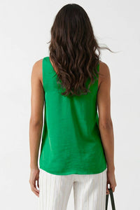 Lisa Classic V-neck Tank Top With Strap Accent