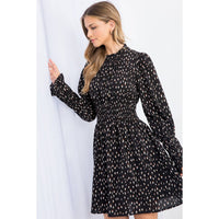 Gretchen -Smocked Waist Print Dress