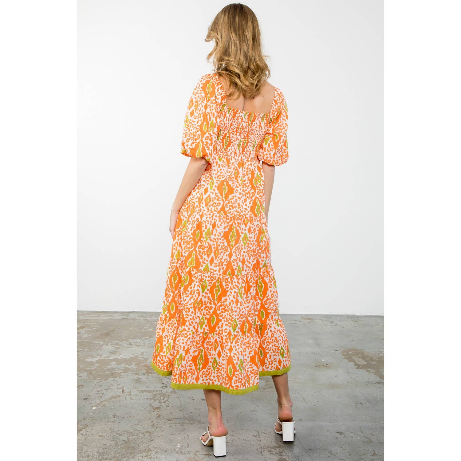 Hyacinth- Puff Sleeve Tierred Maxi Dress
