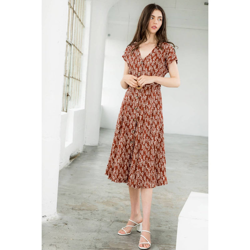 Hazel-Short Sleeve Button Down Dress