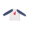 Varsity - Vintage Indigo - Raglan Sweatshirt with Red #1 Patch
