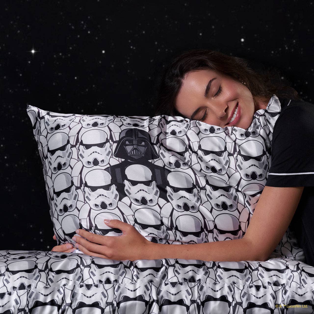 Star Wars™ & Kitsch Satin Pillowcase in Darth Vader & Stormtroopers
