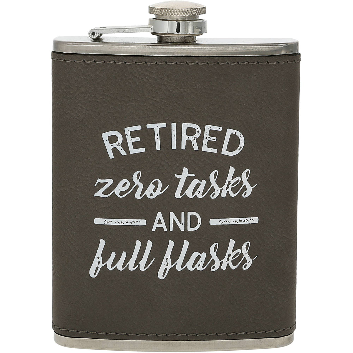 Zero Tasks - PU Leather & Stainless Steel 8 oz Flask