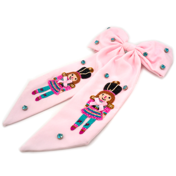 Seed Bead Nutcracker Christmas Hair Bows