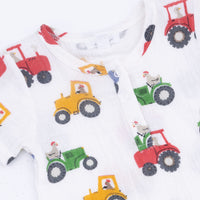 Tractor Friends - Muslin Henley Shortall with Bucket hat