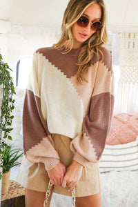 Pull col rond épaules tombantes VT81017 : S / Moka/Taupe