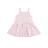Solid Veiled Pink - Tank with Peplum