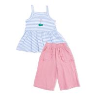 Striped Golf - Peplum Tank with Wide Leg Pant