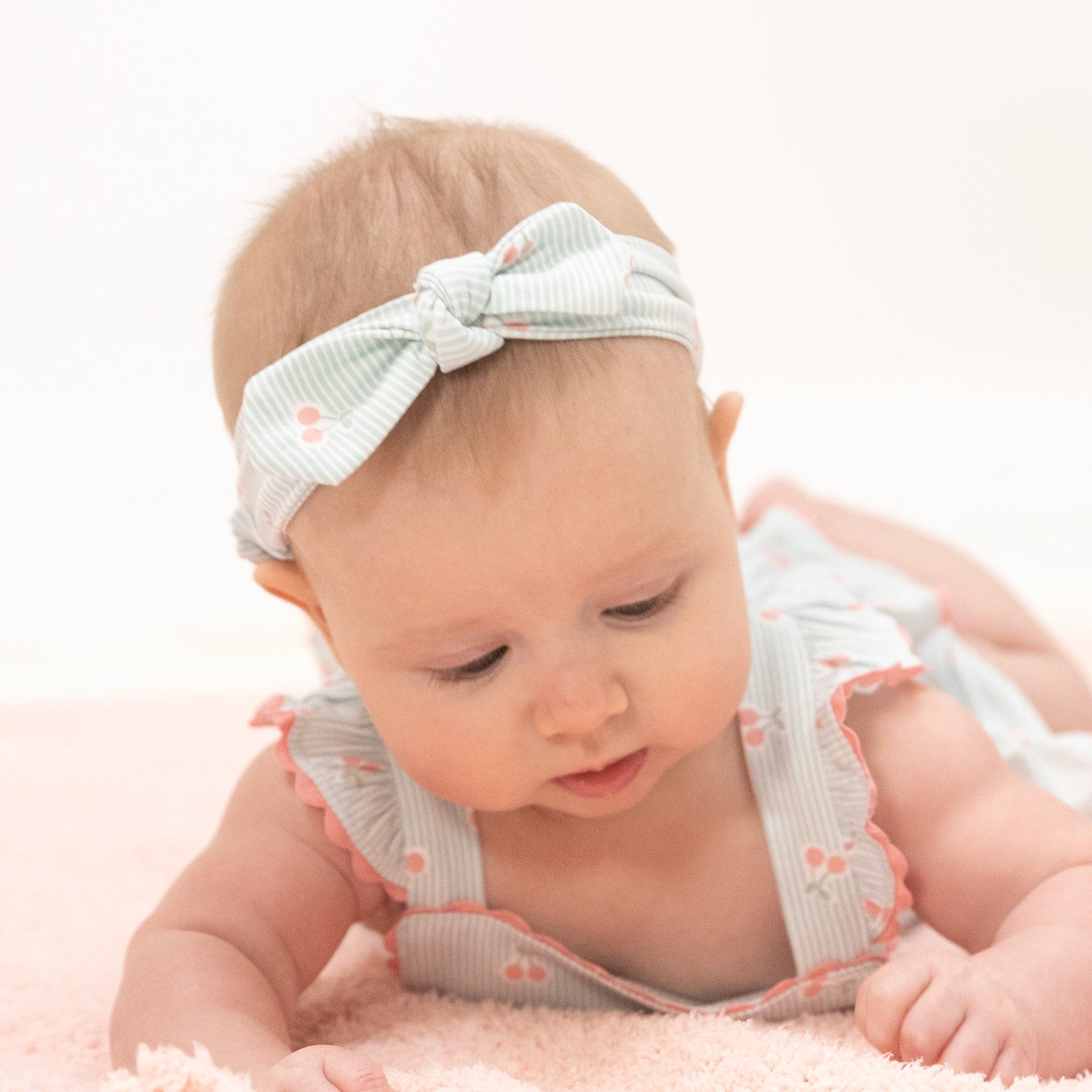 Tiny Cherry Stripe - Knot Headband
