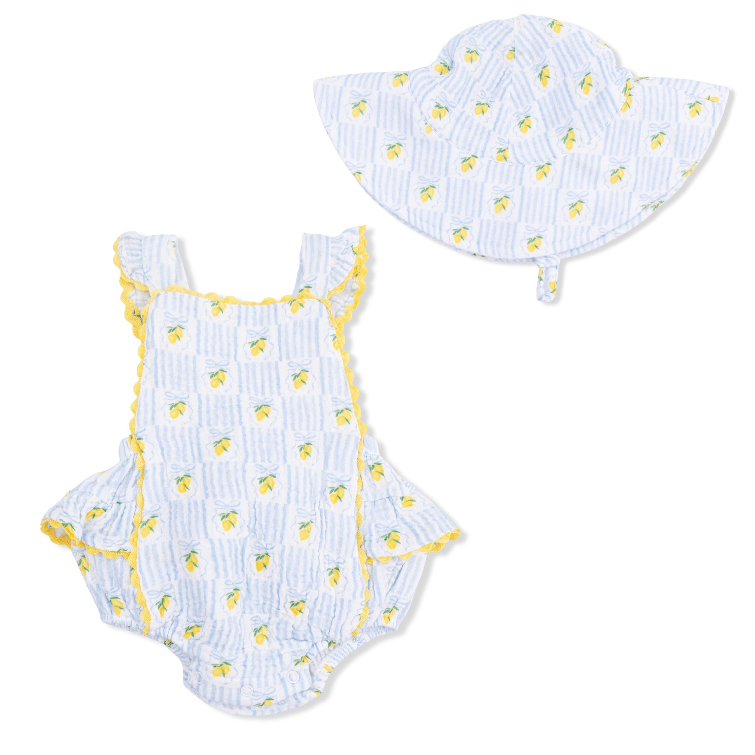Lovely Lemons - Ric Rac Ruffle Sunsuit & Sun Hat