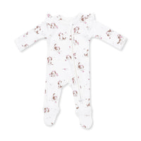 Explorer Puppy Pink - 2 Way Ruffle Sleeve Zipper Footie