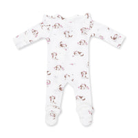 Explorer Puppy Pink - 2 Way Ruffle Sleeve Zipper Footie