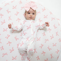 Pretty Bows - 2 Way Ruffle Sleeve Zipper Footie