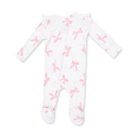 Pretty Bows - 2 Way Ruffle Sleeve Zipper Footie