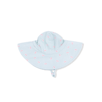 Tiny Cherry Stripe - Wide Brim Sun Hat