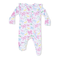 Sweet Bows - 2 Way Ruffle Sleeve Zipper Footie