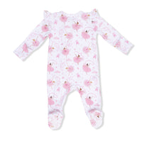 Ribbon Ballerinas - 2 Way Ruffle Sleeve Zipper Footie