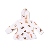 Best Friend Dogs - Pink - Zip Peplum Hoodie