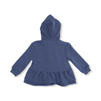 Varsity - Vintage Indigo - Zip Peplum Hoodie
