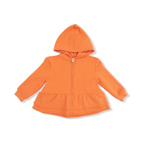 Varsity - Orange - Zip Peplum Hoodie