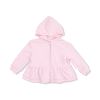 Varsity - Pink - Zip Peplum Hoodie