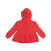 Varsity - Red - Zip Peplum Hoodie
