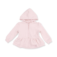 Veiled Pink Bows - Zip Peplum Hoodie
