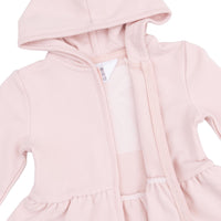 Veiled Pink Bows - Zip Peplum Hoodie