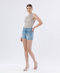 Rebecca - HIGH RISE SEAMLESS WAISTBAND PATCH POCKET SHORTS