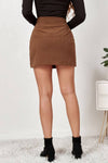 High Waist Corduroy Mini Skirt