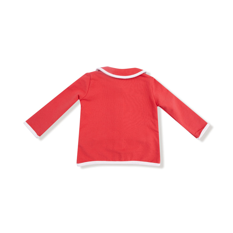 Varsity - Red - Tweed Style Jacket with Bow Pockets