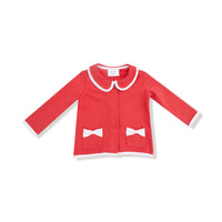 Varsity - Red - Tweed Style Jacket with Bow Pockets