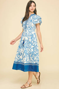 Hailey - CONTRAST SEASHELL PRINTED MIDI DRESS