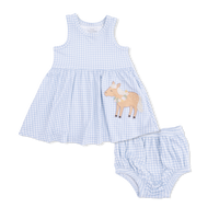 Cute Farm Animals Appliques - Tank Dress with Bloomer