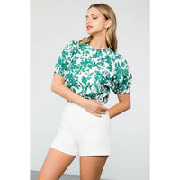 Adelle - Flower Puff Sleeve Top