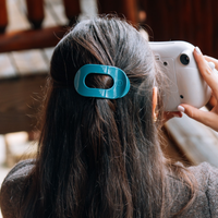 Teal With It | Small | Flat Round Hair Clip