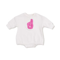 Varsity - Pink - Sweatshirt Bubble with # 1 Patch